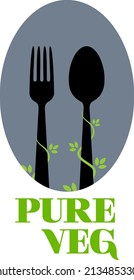Logo de un restaurante indio vegetariano puro