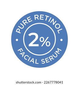Pure retinol icon. Facial serum. Two percent.