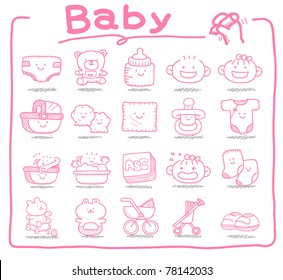 Pure series | hand drawn Baby icons