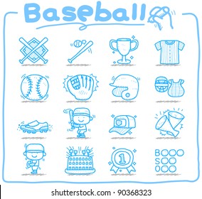 Pure series | Hand drawn baseball,sport icon set