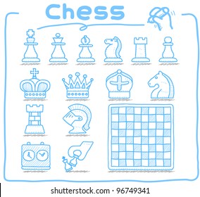 Pure series | Hand drawn Chess icon set