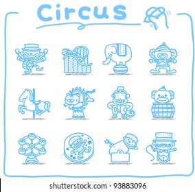 Pure series | Hand drawn Circus icon set