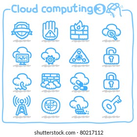 Pure series | Hand drawn Cloud security Icon