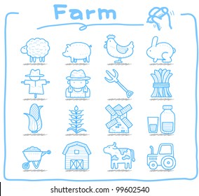 Pure series | Hand drawn Farm icon set