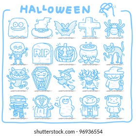 Pure series | Hand drawn halloween icon set