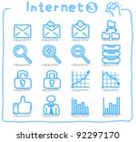 Pure series | Hand drawn internet,business icon set