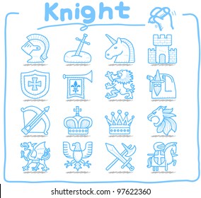 Pure Series | Hand drawn Knight icon set