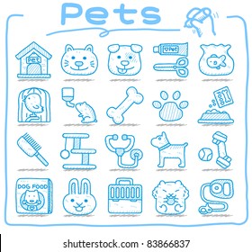 Pure Series | Hand Drawn Pet Animals And Objects Icon Set