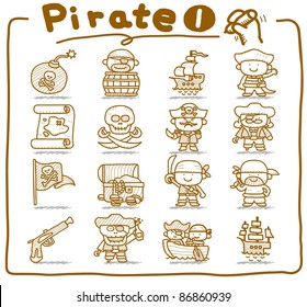 Pure Series | Hand Drawn Pirate Icon Set