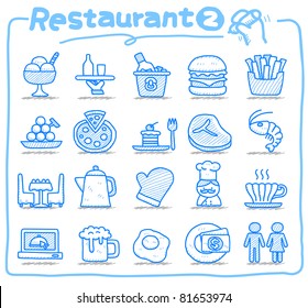 Pure series | Hand drawn Restaurant Icon set