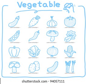 Pure series | hand drawn vegetable icons set