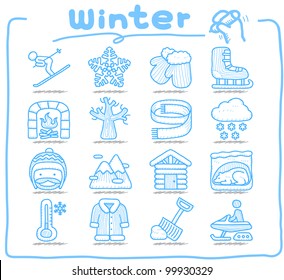 Pure Series | Hand drawn Winter , Season , icon set