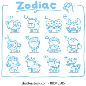 Pure series | hand drawn Zodiac icon set