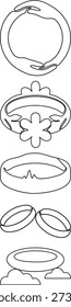 Pure single line minimal artistic form set of minimalist ring designs