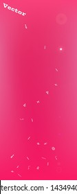 Pure space and signs confetti. Background graphic. Funny colorific illustration. A new Ultra Wide portrait collection background. Colorful crisp abstraction. Magenta color theme.