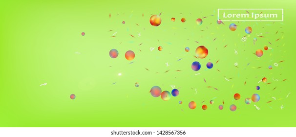 Pure space and signs confetti. Funny colorific illustration. Background light. Ultra Wide background texture. Colorful breezy abstraction. Lime main theme.