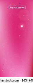 Pure space and signs confetti. Liquid colorific illustration. Background color. Great - new portrait Ultra Wide backgrounds. Colorful pristine abstraction. Pink colored theme.