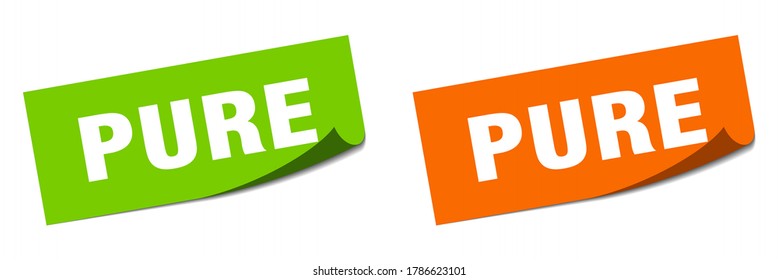 pure sticker set. pure paper peeler sign