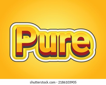 Pure text effect template with 3d bold style use for logo