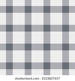 Fondo de patrón textil puro, celebre el tartán de Vector de tela. Cuadros a cuadros de textura sin fisuras de Warp en la paleta de colores gris y blanco.