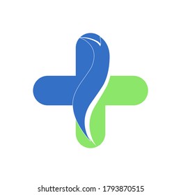 Pure vector pharmacy logo illustration design doctor plus symbols plus icon.