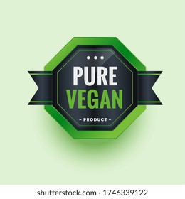 pure vegan eco organic product label or sticker