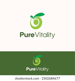 Pure vitality nature health logo design ideas business name editable vector template  royalty free image