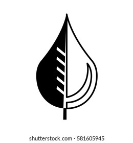 pure water drop with leaf emblem