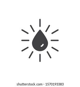 Pure water drop vector icon. filled flat sign for mobile concept and web design. Liquid droplet glyph icon. Symbol, logo illustration. Vector graphics