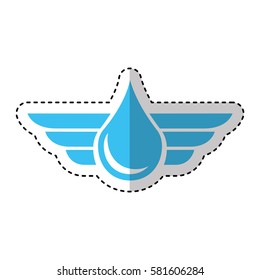 pure water drop with wings emblem