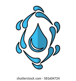pure water emblem isolated icon
