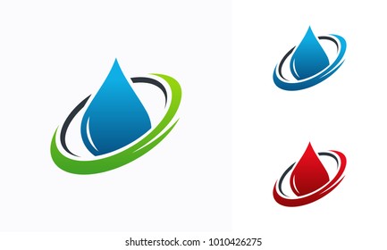 Pure Water iconic logo designs concept vector illustration