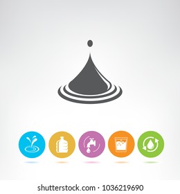 pure water icons set