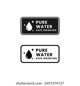 Pure water label or Pure water logo vector isolated. Best Pure water label vector for product packaging design element. Pure water label sign