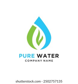 Pure water logo design vector with modern unique style
