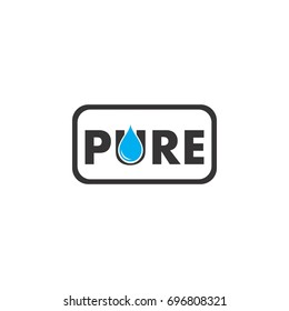 PURE water logo design vector