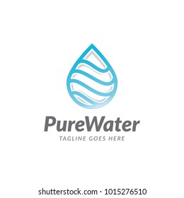 pure water logo icon vector template