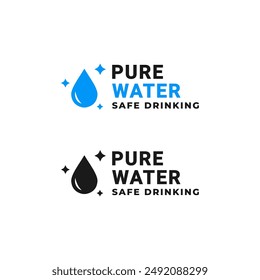 Pure water logo or Pure water label vector isolated. Best Pure water label vector for product packaging design element. Pure water label sign