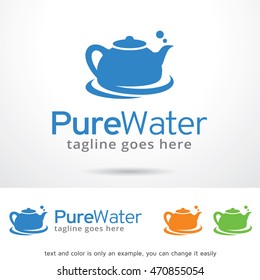 Pure Water Logo Template Design Vector