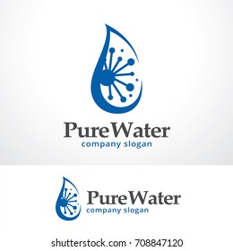 Pure Water Logo Template Design Vector, Emblem, Design Concept, Creative Symbol, Icon