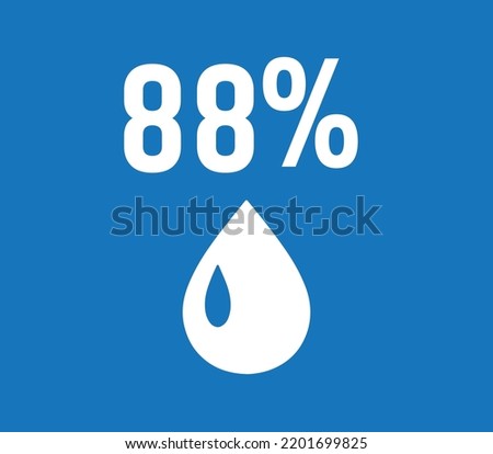 Pure water percentage sign vector illustrator - Pure Water drop sign isolated on blue background