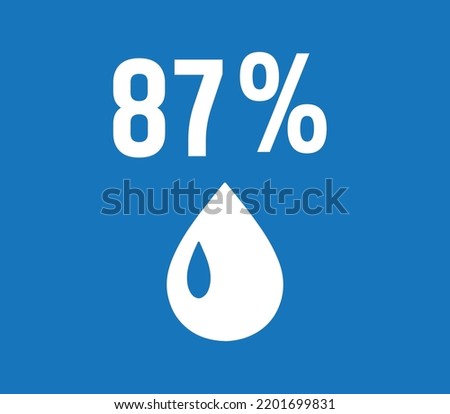 Pure water percentage sign vector illustrator - Pure Water drop sign isolated on blue background