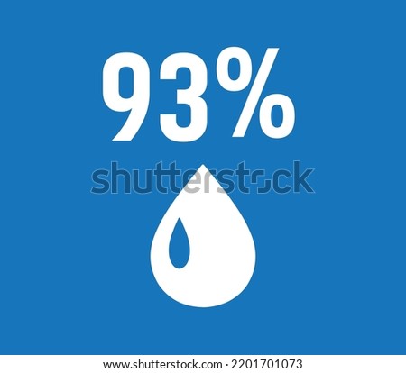 Pure water percentage sign vector illustrator - Pure Water drop sign isolated on blue background
