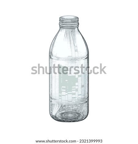 Pure water in transparent bottle over white