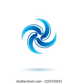 Pure water vector abstract icon for use as marketing design symbol. Human and nature coexistence concept.