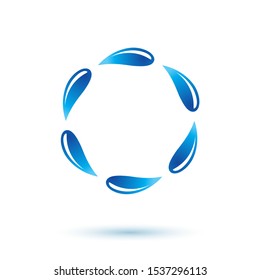 Pure water vector abstract icon for use as marketing design symbol. Human and nature harmony concept. 