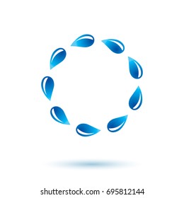 Pure water vector abstract icon for use as marketing design symbol. Living in harmony with nature concept.