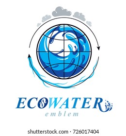 Pure water vector abstract symbol for use in mineral water advertising. Alternative medicine concept.