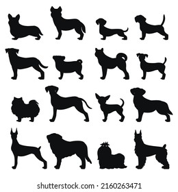 Purebred Dogs Silhouettes Premium vector template