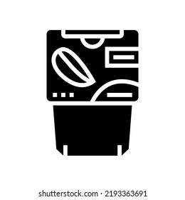 vectores de icono de glifo de frutos de mango puré. signo de fruto de mango puré. ilustración de símbolo aislado